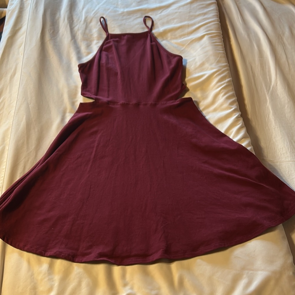 Garage Maroon mini Dress with side holes